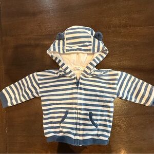 Mayoral Striped Blue and White Puppy Baby Hoodie